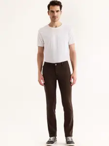 Red Flame Men Mid-Rise Cotton Slim Fit Trousers