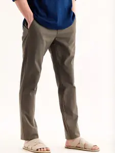 Red Flame Men Mid-Rise Cotton Slim Fit Trousers