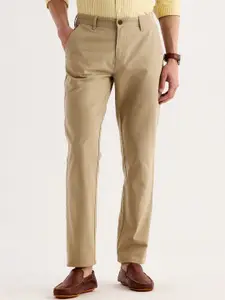 Red Flame Men Mid-Rise Cotton Trousers