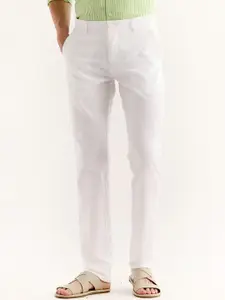 Red Flame Men Mid-Rise Cotton Trousers