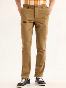 Red Flame Men Mid-Rise Cotton Slim Fit Trousers