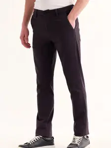 Red Flame Men Mid-Rise Cotton Slim Fit Trousers