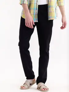 Red Flame Men Mid-Rise Cotton Slim Fit Trousers