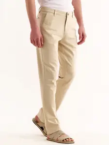 Red Flame Men Mid-Rise Cotton Slim Fit Trousers