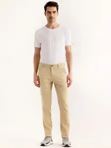 Red Flame Men Mid-Rise Cotton Slim Fit Trousers