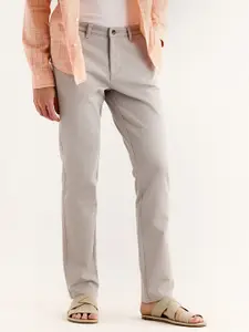 Red Flame Men Mid-Rise Cotton Slim Fit Trousers