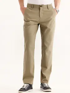 Red Flame Men Mid-Rise Cotton Trousers