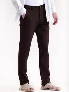 Red Flame Men Mid-Rise Cotton Slim Fit Trousers
