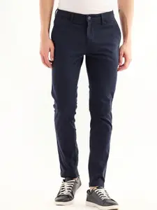Red Flame Men Mid-Rise Cotton Skinny Fit Trousers