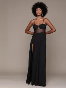bebe Future Glam Shimmery Net Gown