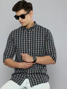 Flying Machine Men Slim Fit Grid Tattersall Checks Pure Cotton Casual Shirt