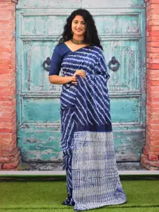 JALTHER Tie and Dye Cotton Block Print Saree