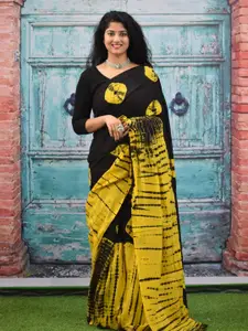 JALTHER Tie And Dye Printed Pure Cotton Block Print Saree