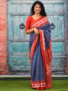 JALTHER Pure Cotton Handloom Block Print Saree