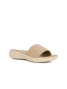 Bata Textured Open Toe Flats