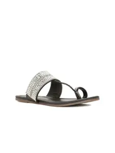 Bata Embellished One Toe Flats