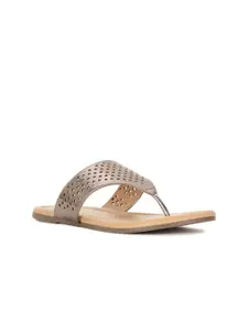 Bata Laser Cut Open Toe Flats