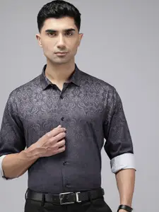 V Dot Pure Cotton Slim Fit Opaque Printed Formal Shirt