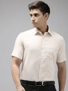 Van Heusen Pure Cotton Custom Grid Tattersall Checked Formal Shirt