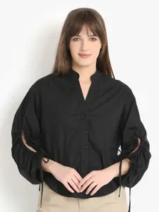 putsum Tailored Fit Mandarin Collar Cotton Casual Shirt