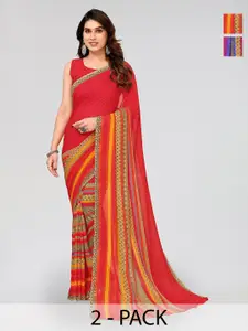 ANAND SAREES Selection of 2 Ethnic Motifs Printed Sarees