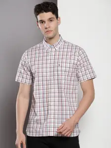 Tommy Hilfiger Tartan Checked Spread Collar Pure Cotton Casual Shirt
