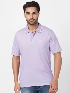 ColorPlus Geometric Printed Polo Collar Cotton T-shirt