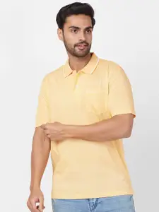 ColorPlus Geometric Printed Polo Collar Cotton T-shirt