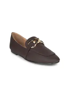 Bata Women Textured Round Toe Loafers