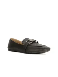 Bata Women Textured Round Toe Loafers