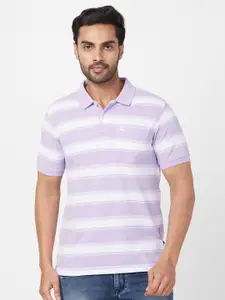 Parx Striped Polo Collar Regular Fit T-shirt