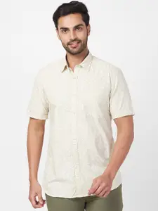 Parx Slim Fit Geometric Printed Cotton Casual Shirt