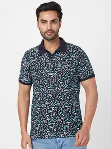 Parx Abstract Printed Polo Collar Regular Fit T-shirt