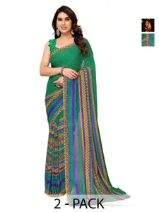 ANAND SAREES Selection of 2 Floral Printed Sarees