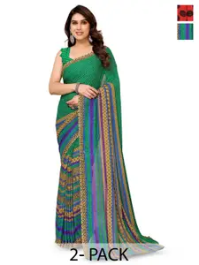 ANAND SAREES Selection of 2 Ethnic Motifs Printed Sarees