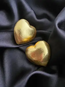 Binnis Wardrobe Gold-Plated Heart Shaped Studs Earrings
