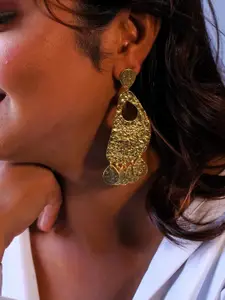 Binnis Wardrobe Gold-Plated Contemporary Drop Earrings