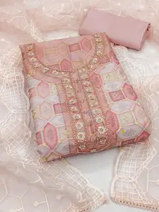 KALINI Embellished Organza Unstitched Dress Material