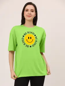 Leotude Typography Printed Oversized Cotton T-shirt