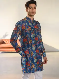 QB MEN Ethnic Motifs Printed Straight Kurta