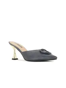 Bata Textured Pointed Toe Slim Heeled Pumps