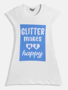 Eteenz Girls Premium Cotton Typography Printed A-Line Dress