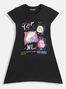 Eteenz Girls Premium Cotton Graphic Printed A-Line Dress