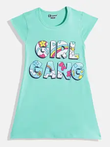 Eteenz Girls Premium Cotton Typography Printed A-Line Dress