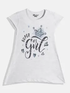 Eteenz Girls Premium Cotton Typography Printed A-Line Dress