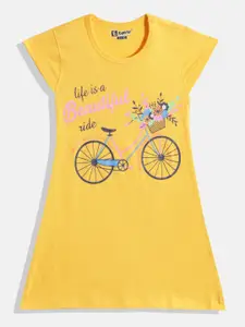 Eteenz Girls Print Cotton A-Line Dress
