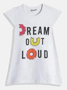 Eteenz Girls Premium Cotton Typography Printed A-Line Dress