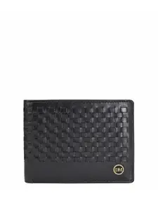 Da Milano Men Textured Leather Two Fold Wallet