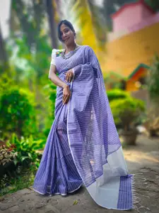 SPAL FASHION Striped Silk Cotton Maheshwari Saree