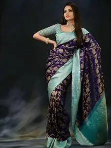 ALAGINI Woven Design Zari Silk Blend Kanjeevaram Saree